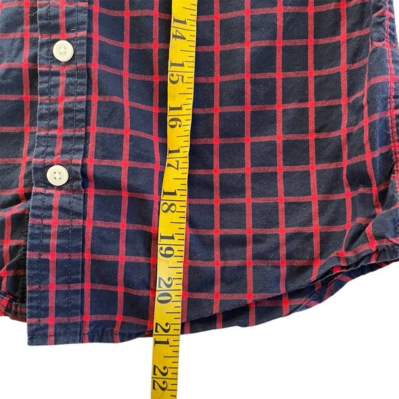Gymboree Boys Gingham Button Down Collared Shirt Red Blue Size 7/8 - Picture 7 of 8